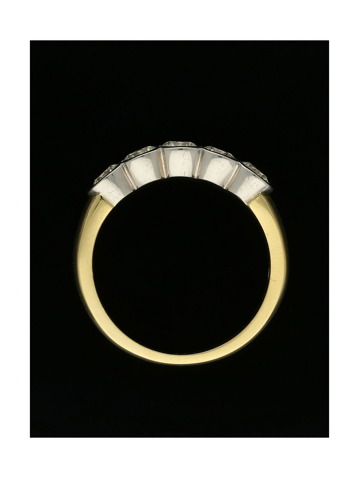 Diamond Round Brilliant Five Stone Half Eternity Ring in 18ct Yellow & White Gold
