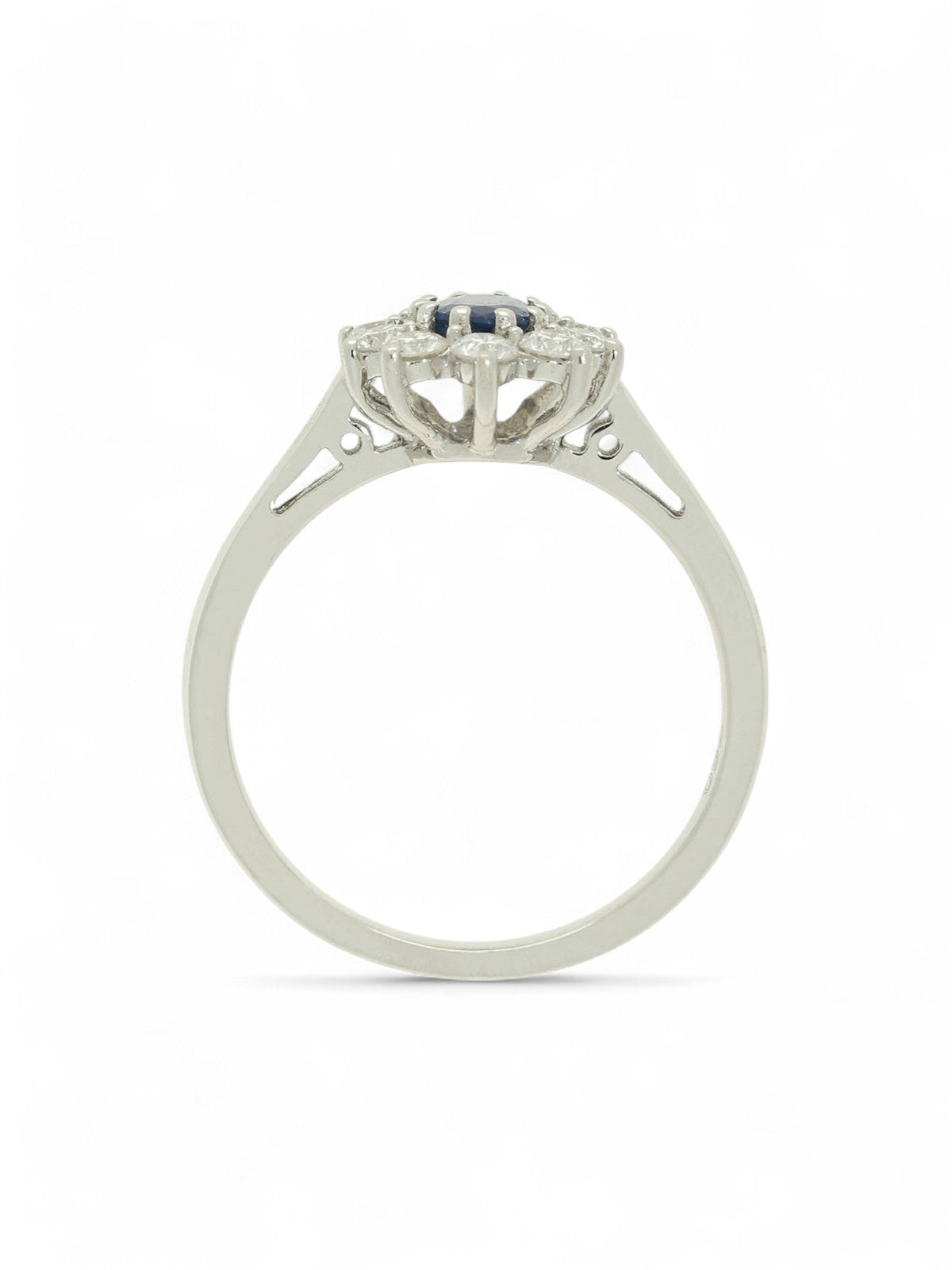 Sapphire & Diamond Cluster Ring in 18ct White Gold