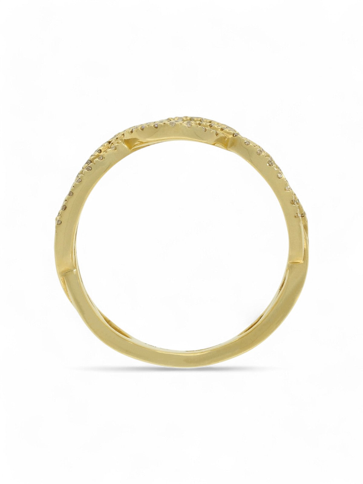 Diamond Crossover Ring Round Brilliant Cut in 18ct Yellow Gold
