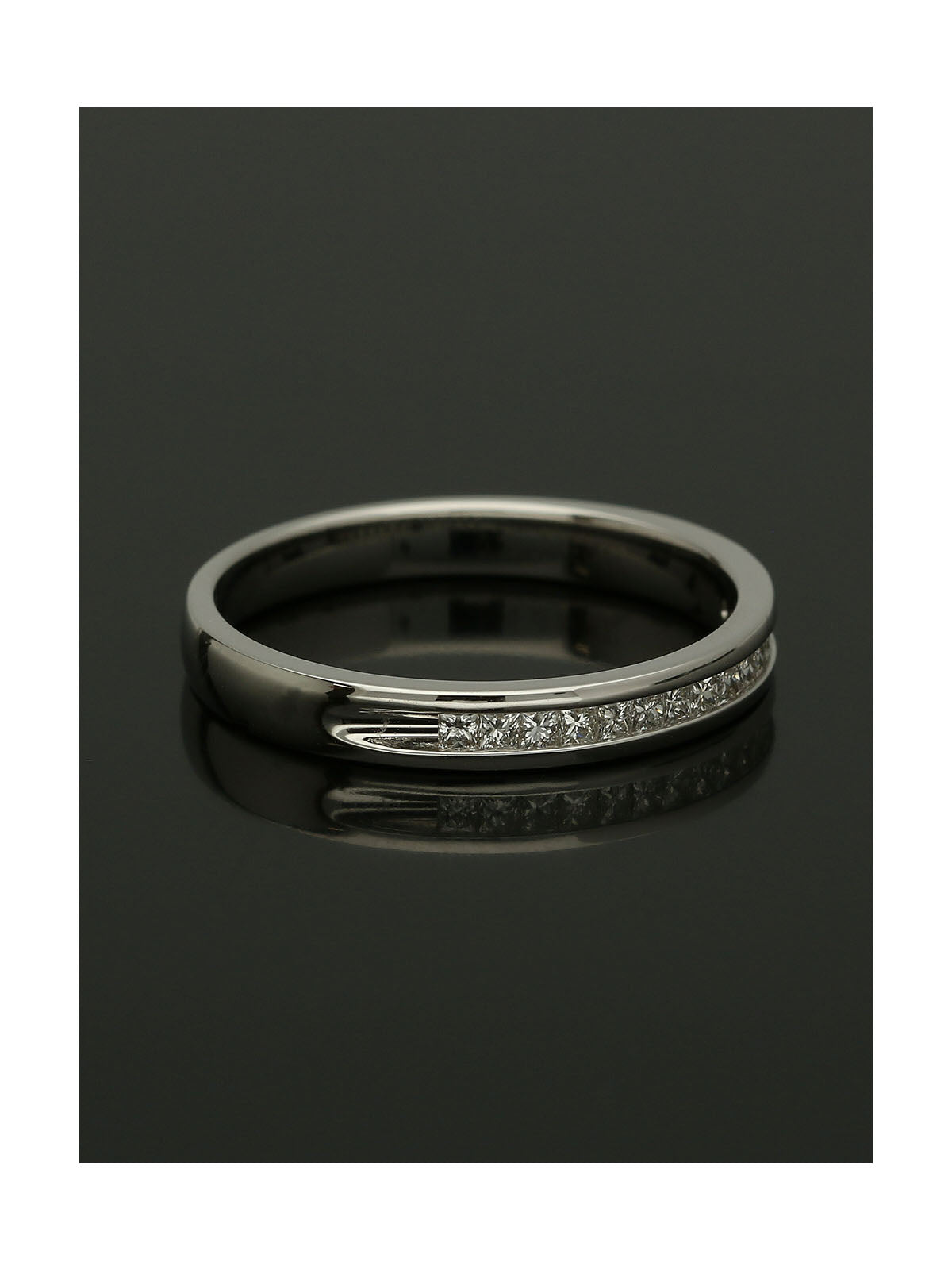 Diamond Half Eternity Ring 0.20ct Princess Cut in 9ct White Gold