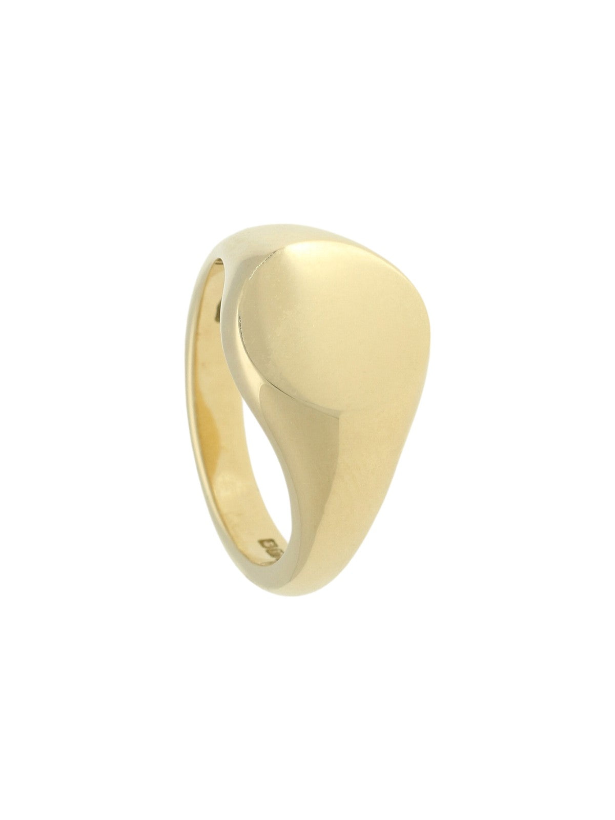 Plain Oval Signet Ring in 9ct Yellow Gold