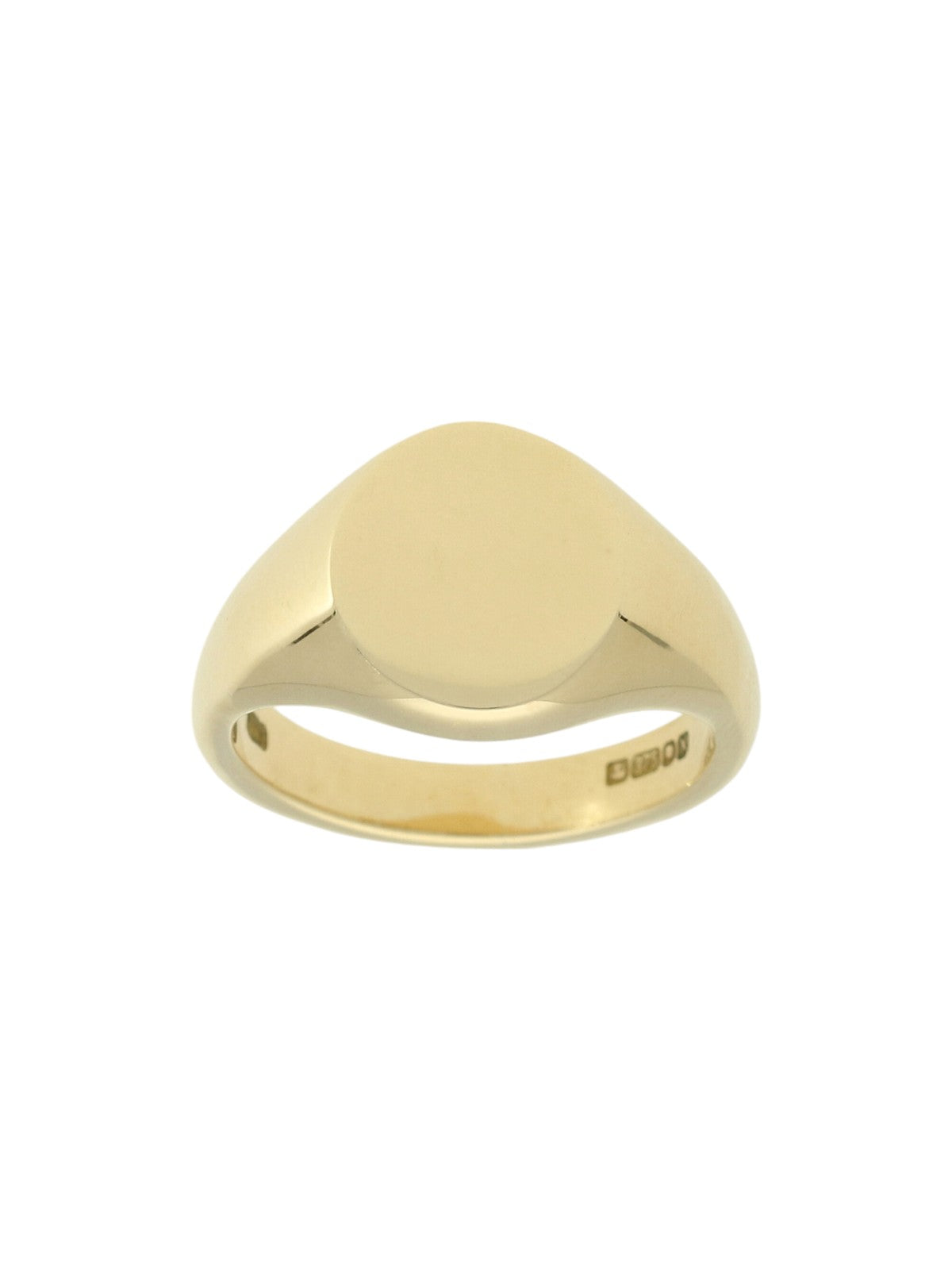 Plain Oval Signet Ring in 9ct Yellow Gold