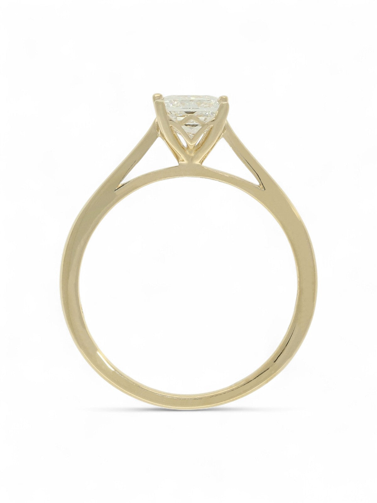 Lab Grown Diamond Solitaire Ring 0.70ct Princess Cut in 9ct Yellow Gold