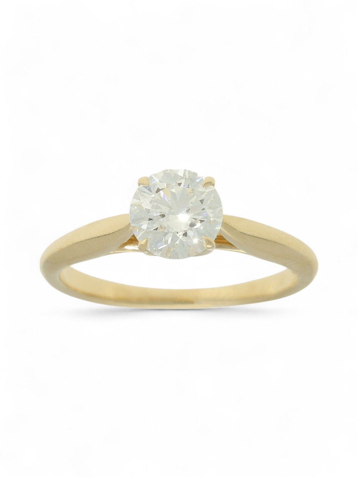 Lab Grown Diamond Solitaire Ring 1.00 Brilliant Cut in 9ct Yellow Gold