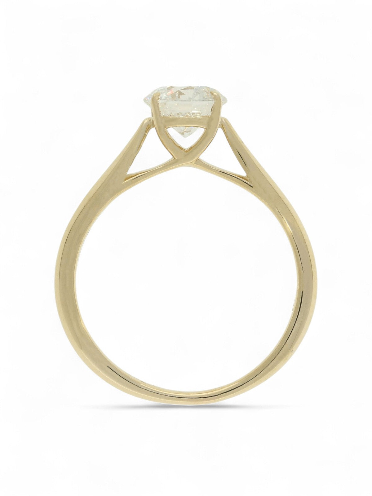 Lab Grown Diamond Solitaire Ring 1.00 Brilliant Cut in 9ct Yellow Gold