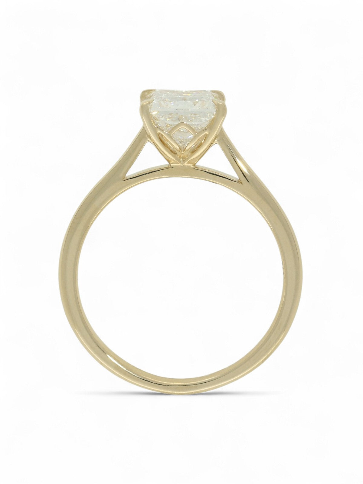 Lab Grown Diamond Solitaire Ring 1.50ct Princess Cut in 9ct Yellow Gold