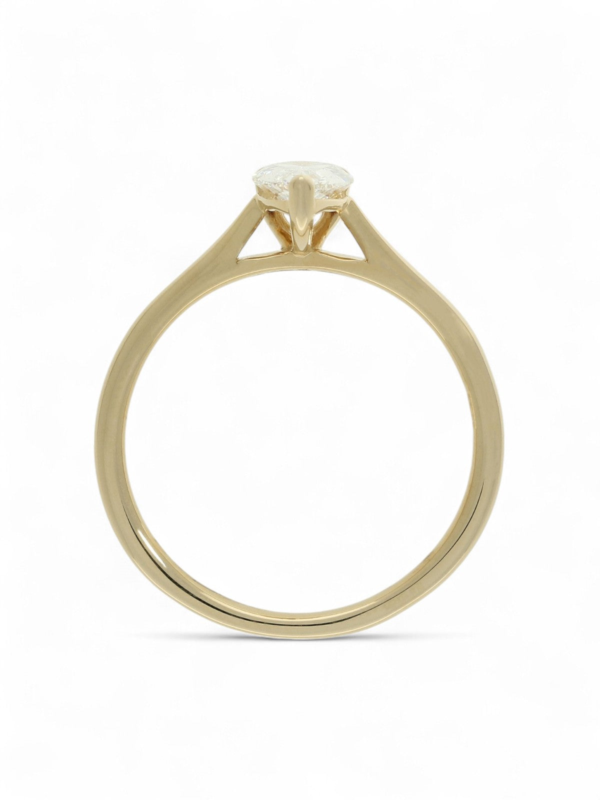 Lab Grown Diamond Solitaire Ring 0.70ct Pear Cut in 9ct Yellow Gold