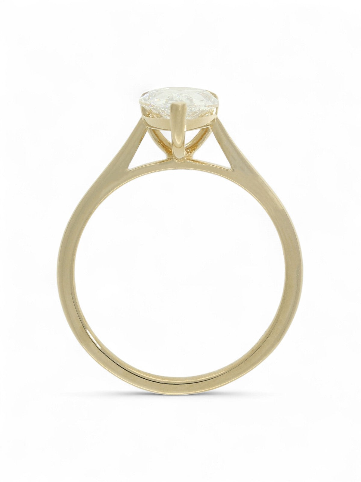 Lab Grown Diamond Solitaire Ring 1.50ct Pear Cut in 9ct Yellow Gold