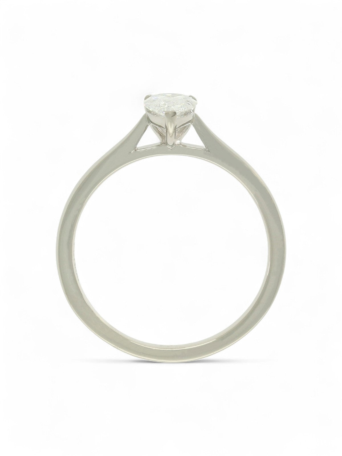 Lab Grown Diamond Solitaire Ring 0.50ct Pear Cut in Platinum