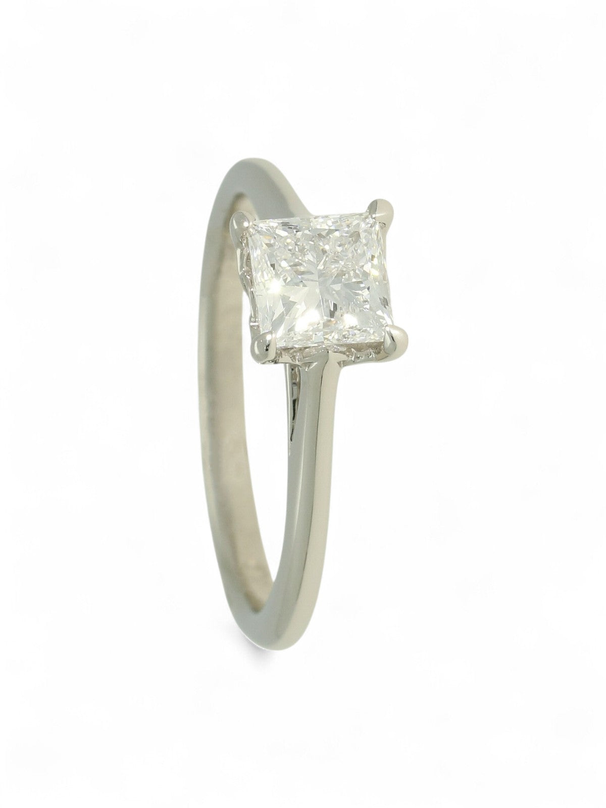 Lab Grown Diamond Solitaire Ring 1.00ct Princess Cut in Platinum