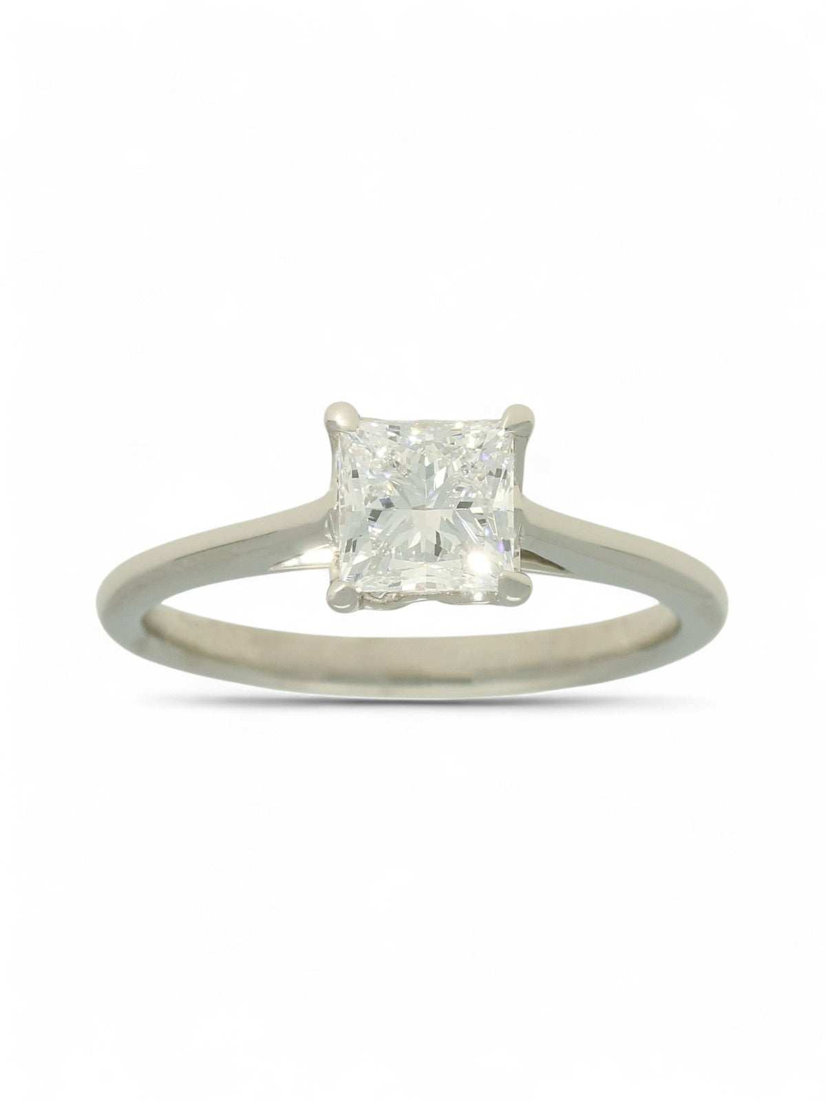 Lab Grown Diamond Solitaire Ring 1.00ct Princess Cut in Platinum