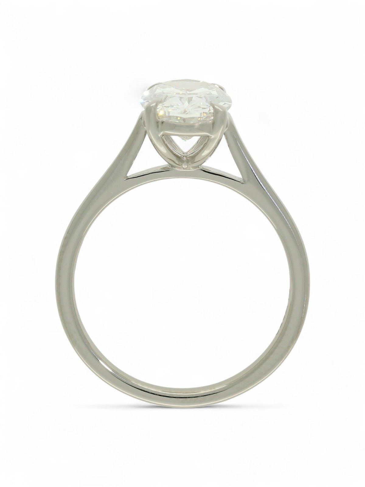 Lab Grown Diamond Solitaire Ring 2.00ct Oval Cut in Platinum