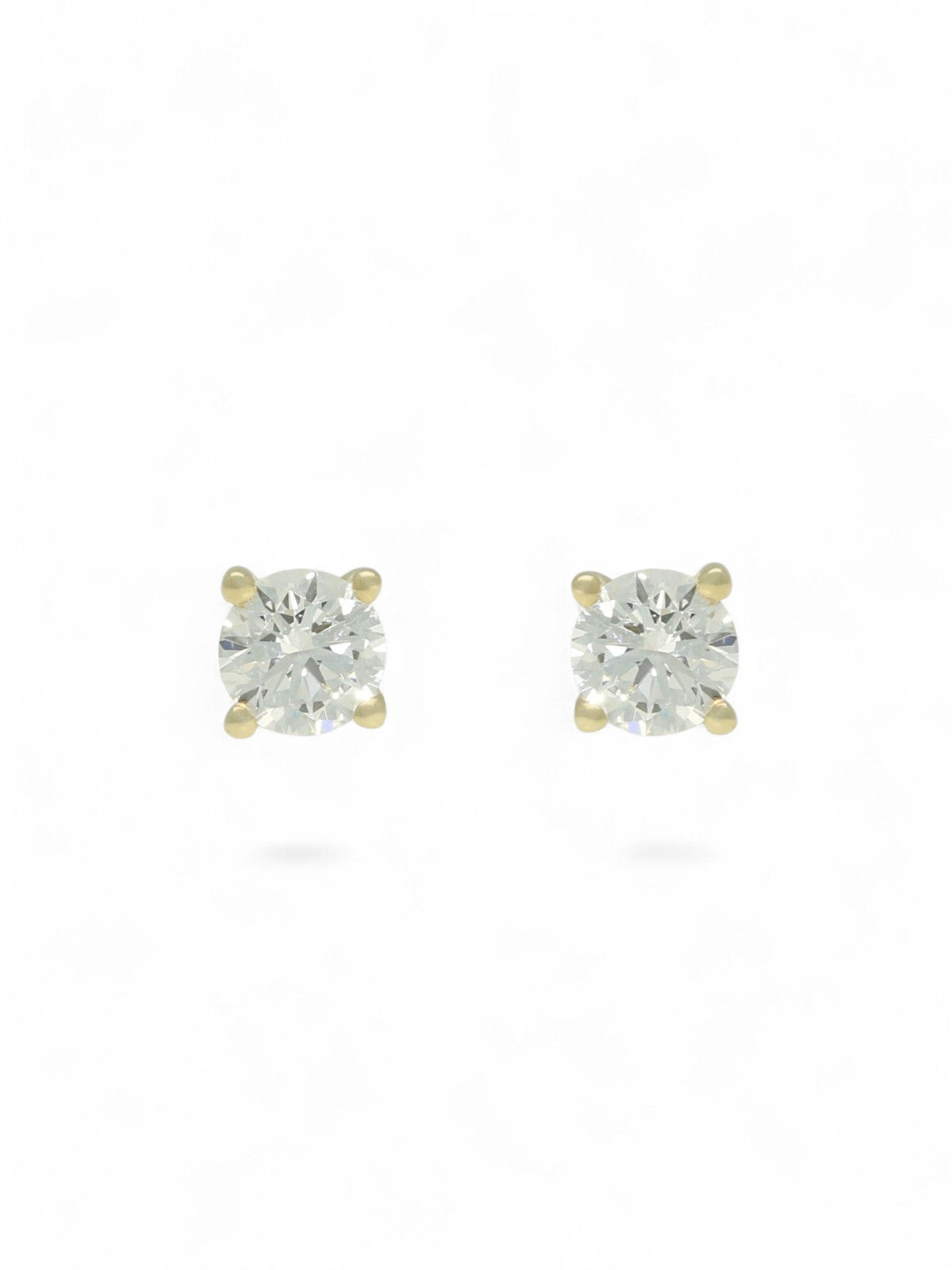 Lab Grown Diamond Solitaire Stud Earrings 0.75ct in 9ct Yellow Gold