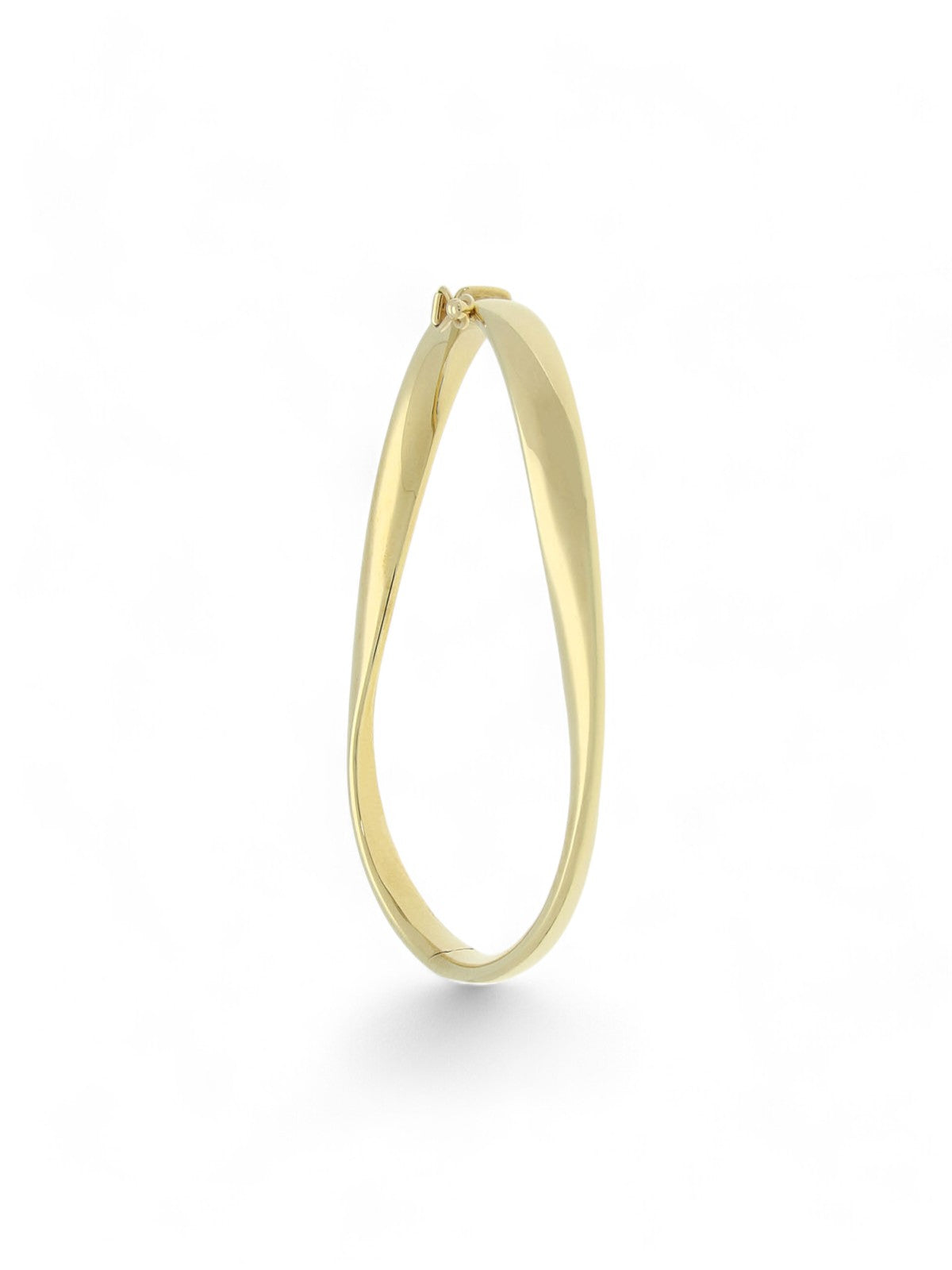 Taper & Twist Hinged Bangle in 9ct Yellow Gold