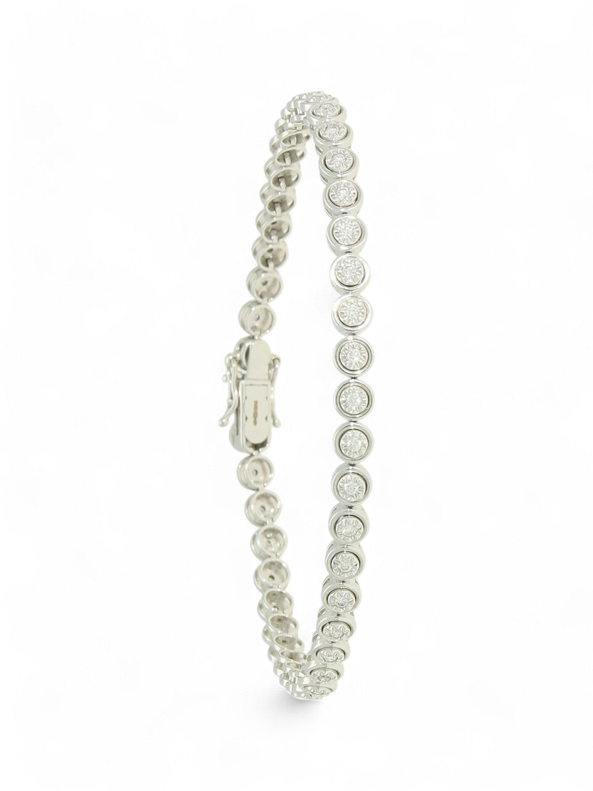 Diamond Illusion Set Bracelet 0.55ct in 18ct White Gold