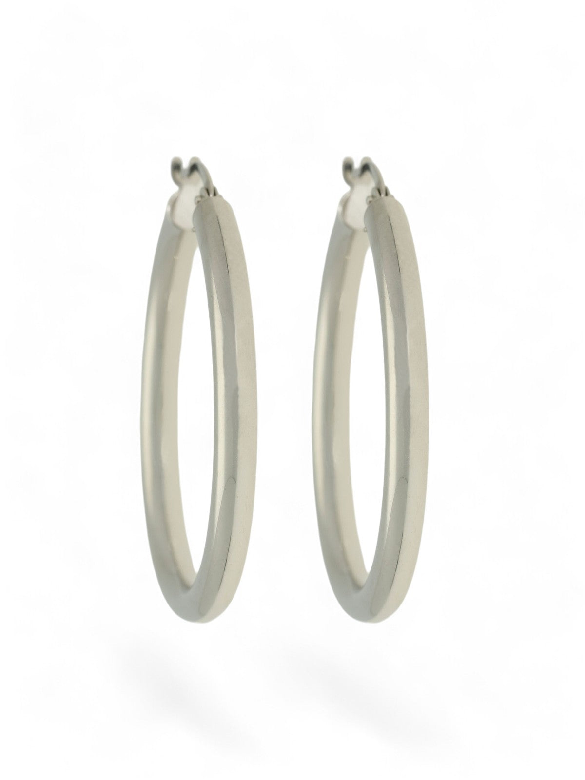 Hoop Earrings 30mm in 9ct White Gold