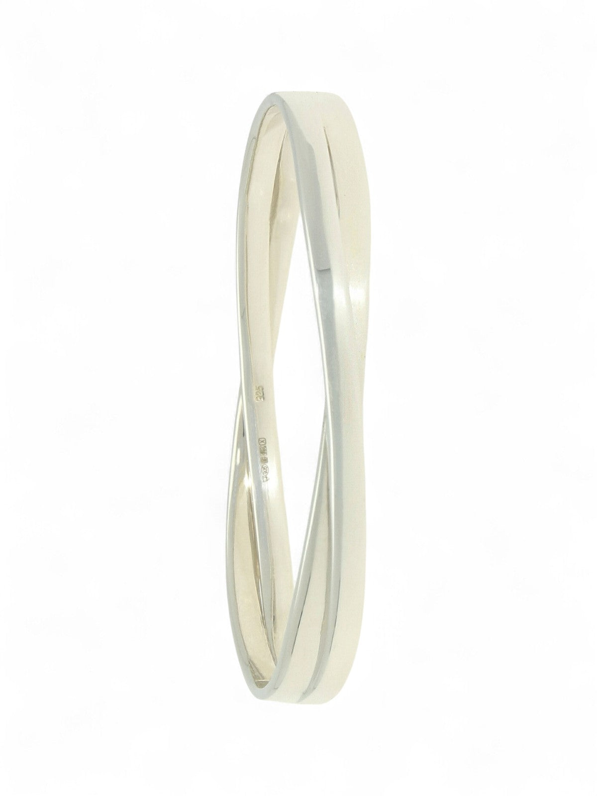 Silver Two-Row Crossover Hinged Bangle