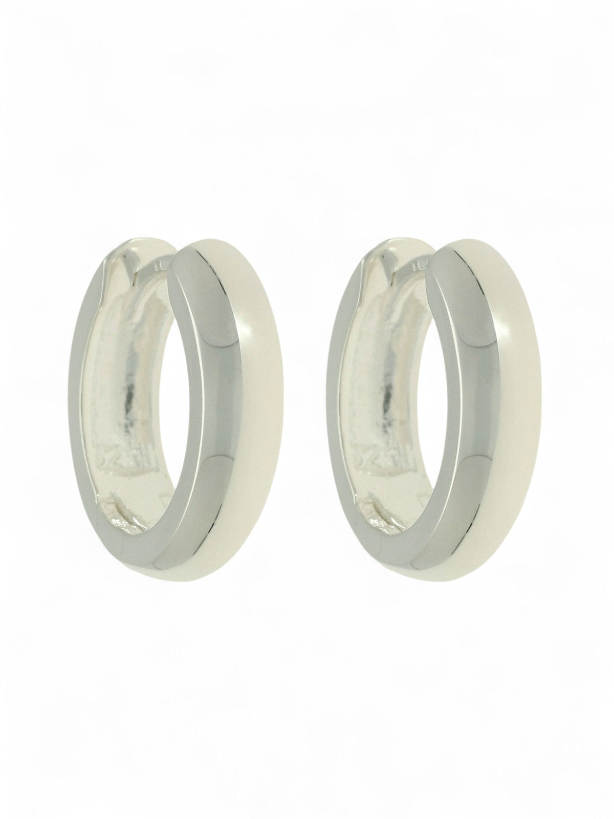 Silver Huggie Hoop Earrings