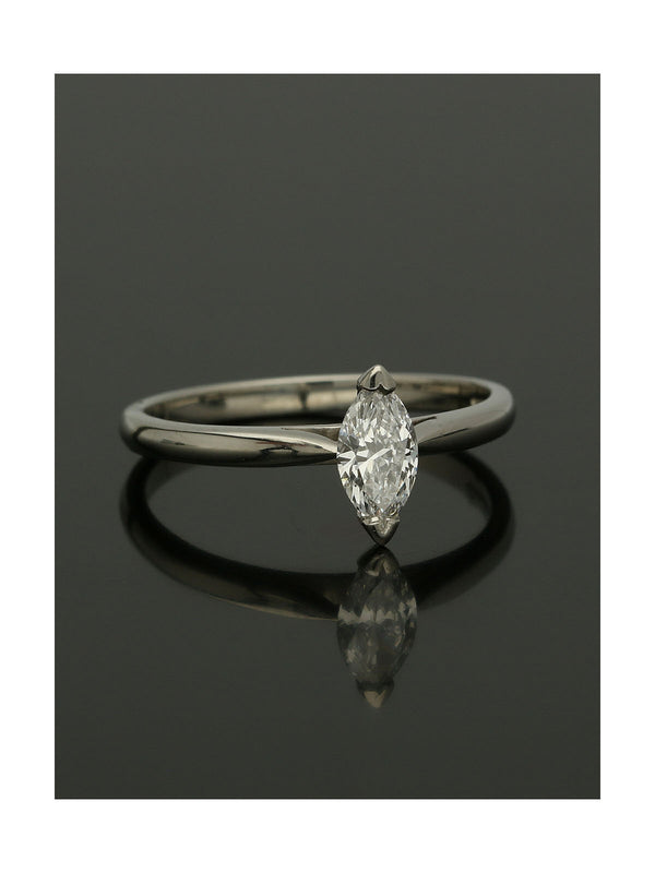 Pre Owned Diamond Marquise Cut Solitaire Ring in Platinum