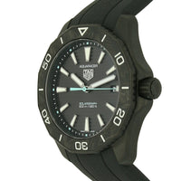 Pre Owned TAG Heuer Aquaracer Black Steel Solargraph 40mm Watch on Black Rubber Strap