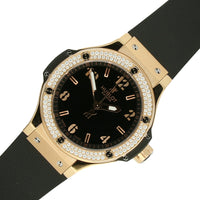 Pre Owned Hublot Big Bang 18ct Rose Gold Quartz 38mm Watch on Rubber Strap