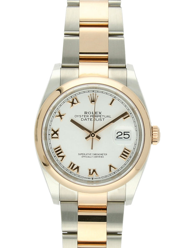 Pre Owned Rolex Datejust Steel & 18ct Everose Gold Automatic 36mm Watch on Oyster Bracelet