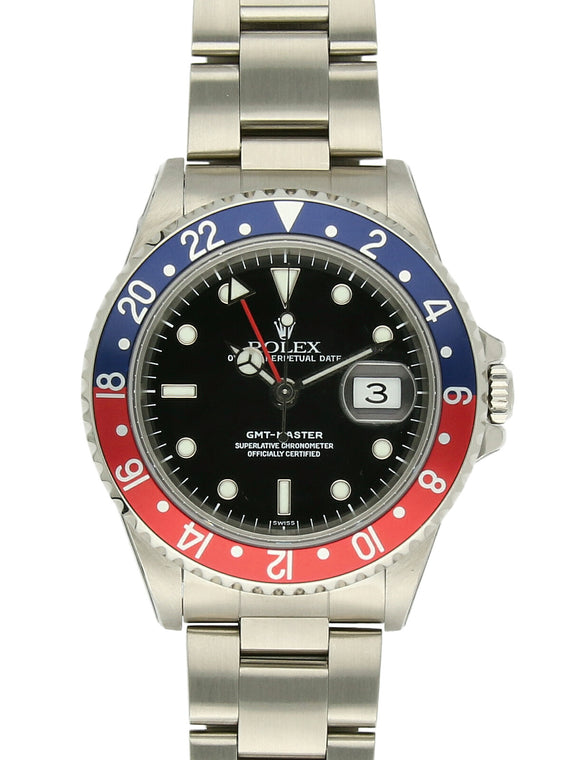 Pre Owned Rolex Vintage GMT-Master Steel Automatic 40mm Watch on Oyster Bracelet