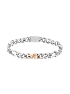 BOSS Rian Figaro Chain Bracelet in Stainless Steel & Gold Plating 1580613M