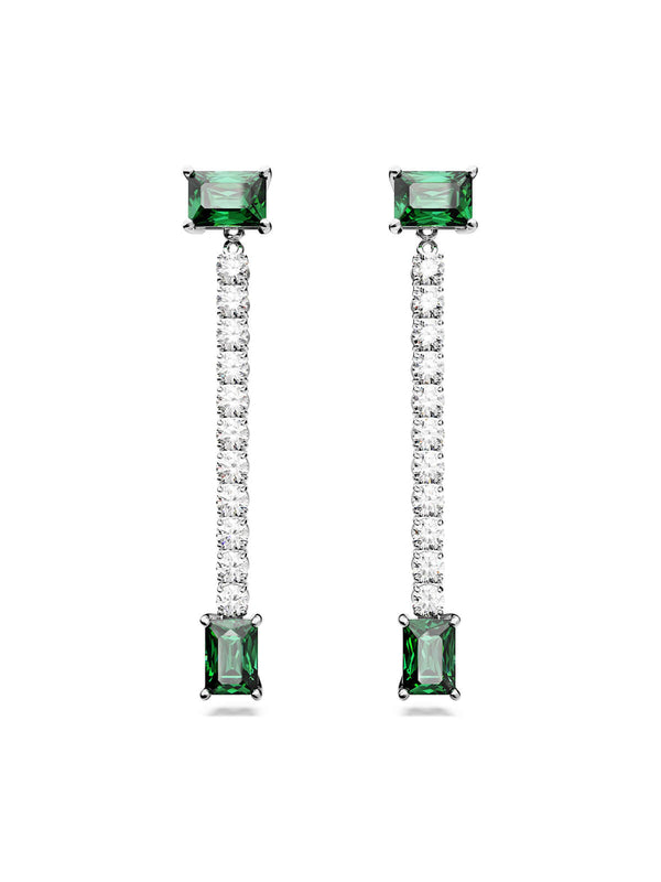 Swarovski Matrix Green & White Crystal Drop Earrings 5665786