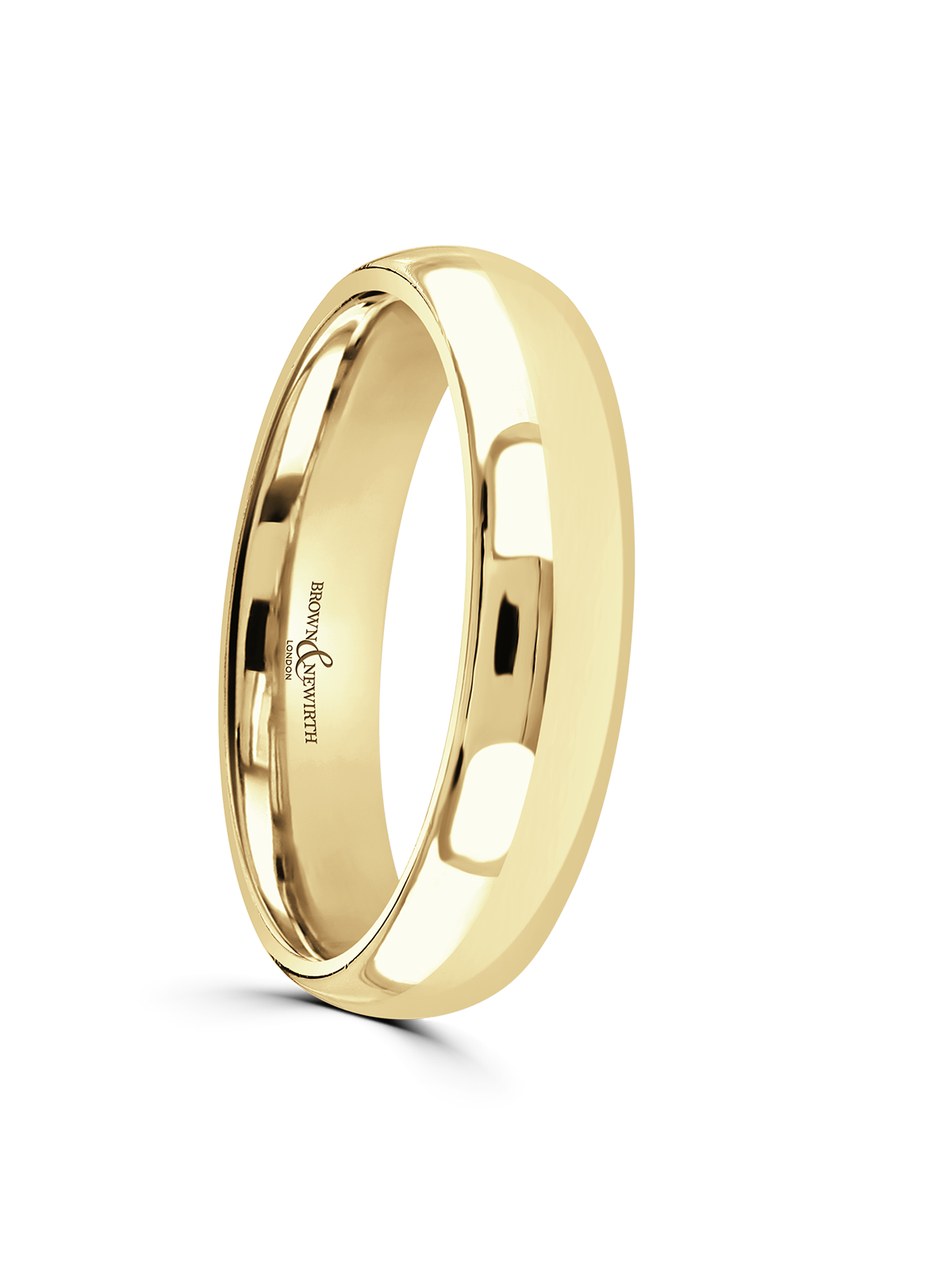Brown & Newirth Sleek 5mm Wedding Ring in 18ct Yellow Gold