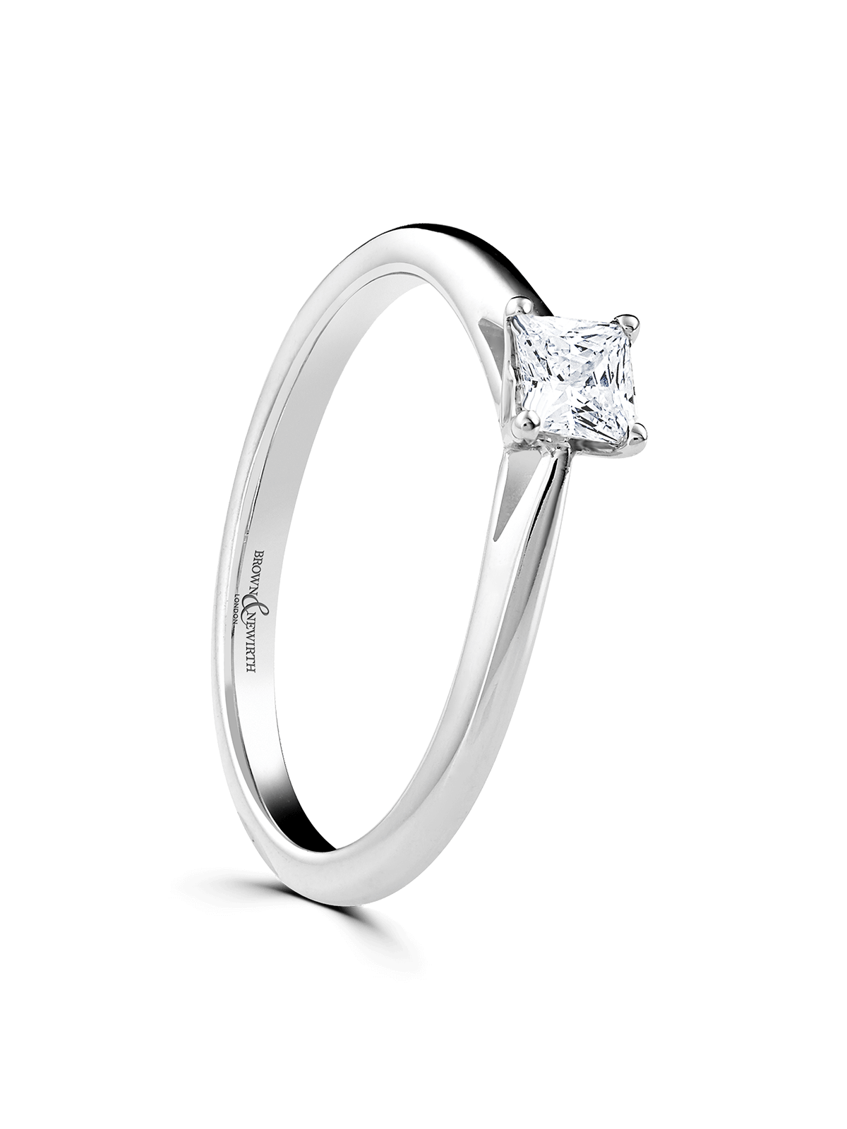 Brown & Newirth Heartbeat 0.33ct Princess Cut Certificated Diamond Solitaire Engagement Ring in Platinum