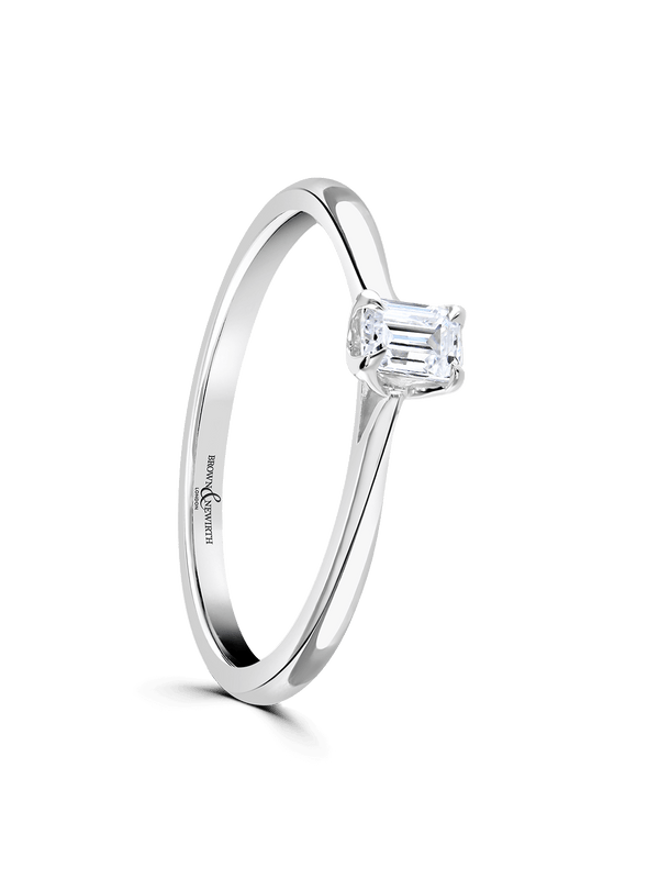 Brown & Newirth Sorrel 0.25ct Emerald Cut Diamond Solitaire Engagement Ring in Platinum