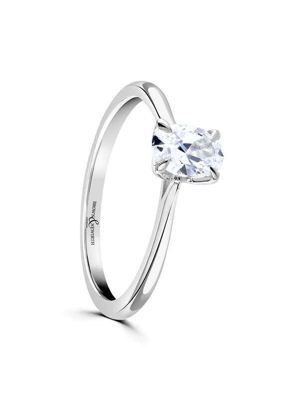 Brown & Newirth Iris 0.70ct Oval Cut Certificated Diamond Solitaire Engagement Ring in Platinum