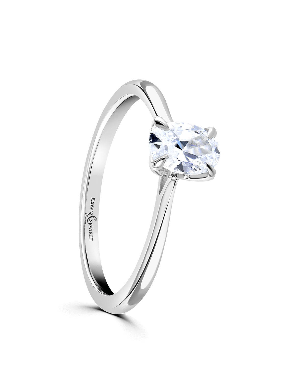 Brown & Newirth Iris 0.50ct Oval Cut Certificated Diamond Solitaire Engagement Ring in Platinum