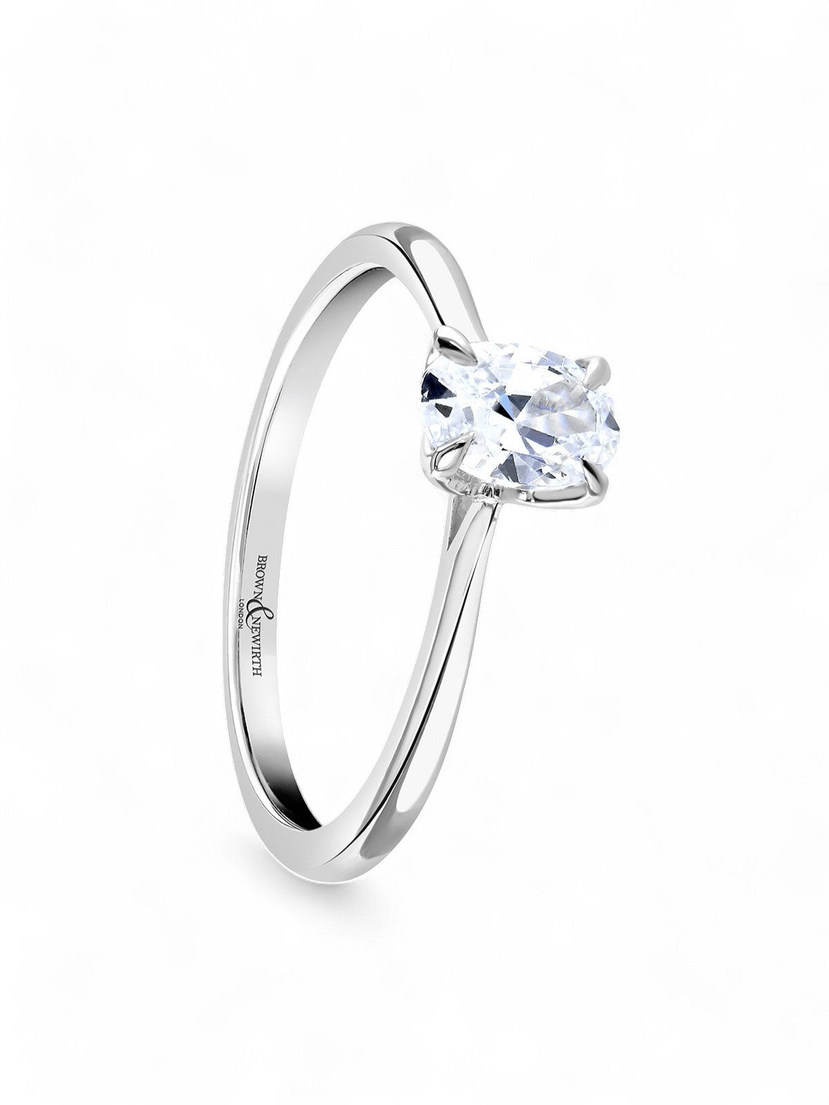 Diamond Solitaire Engagement Ring 0.50ct Certificated Oval Cut in Platinum