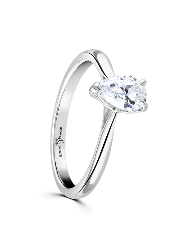 Brown & Newirth Lily 0.70ct Pear Cut Certificated Diamond Solitaire Engagement Ring in Platinum