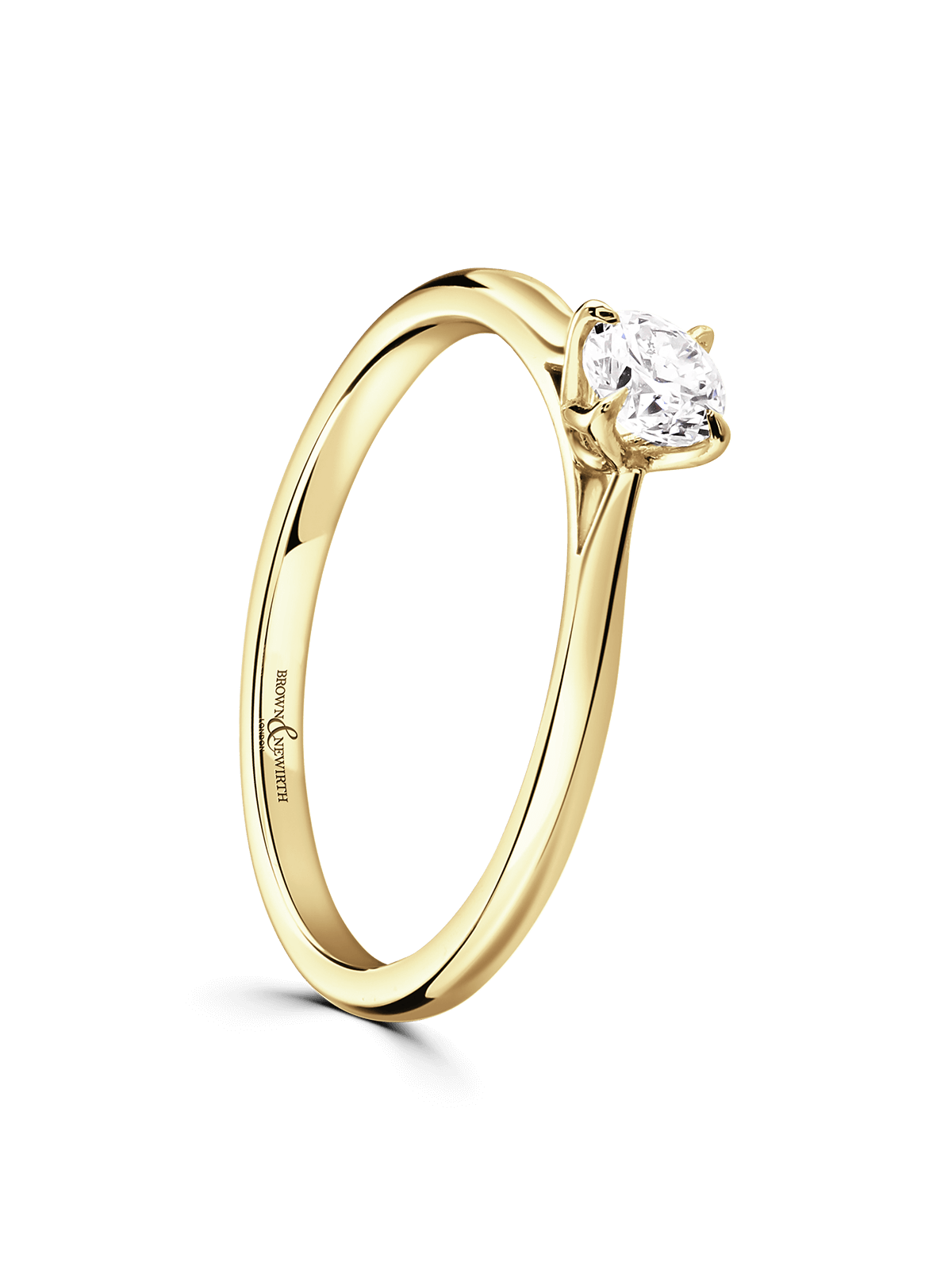 Brown & Newirth Magnolia 0.25ct Brilliant Cut Diamond Solitaire Engagement Ring in 9ct Yellow Gold