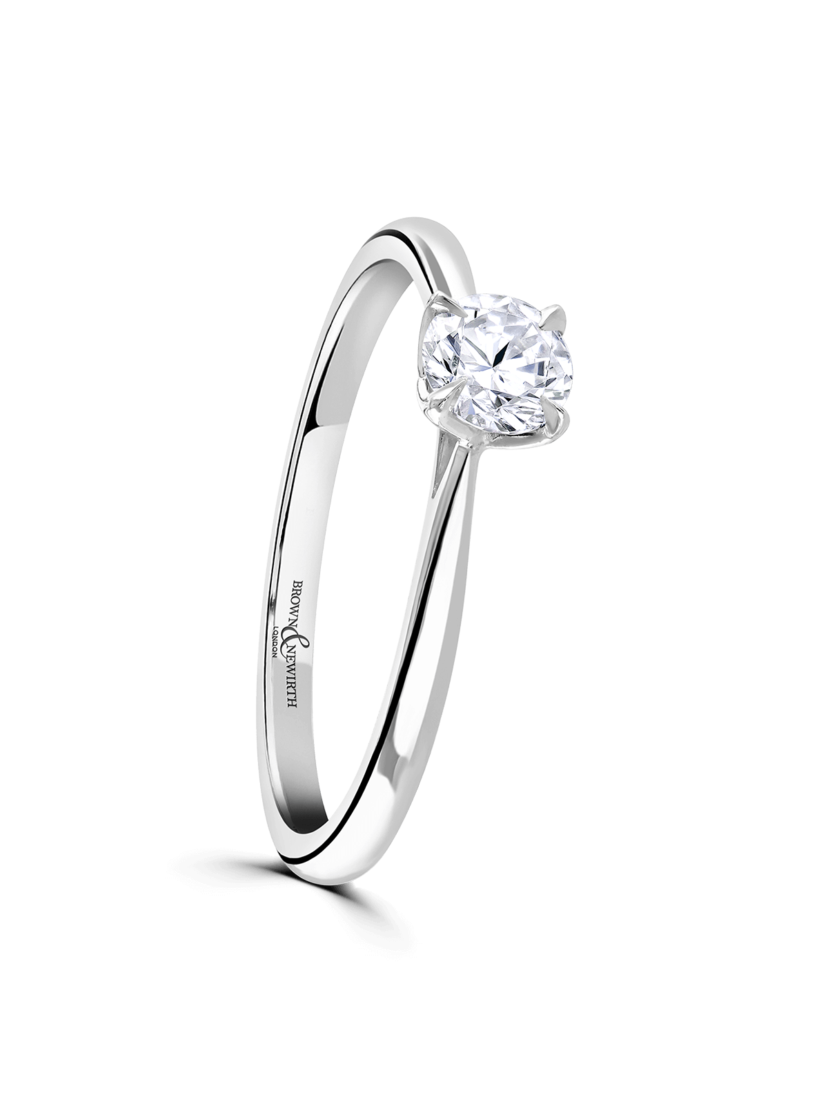 Brown & Newirth Magnolia 0.33ct Brilliant Cut Certificated Diamond Solitaire Engagement Ring in 9ct White Gold