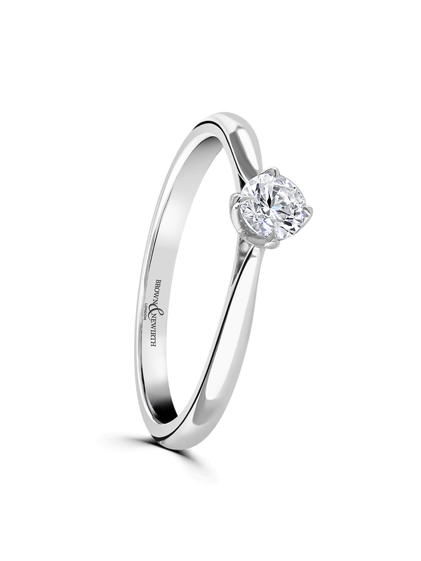 Brown & Newirth Orchid 0.25ct Brilliant Cut Diamond Solitaire Engagement Ring in Platinum