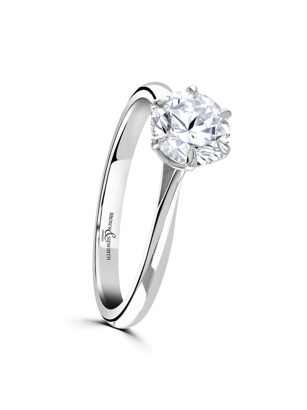 Brown & Newirth Delphine 1.00ct Brilliant Cut Certificated Diamond Solitaire Engagement Ring in Platinum