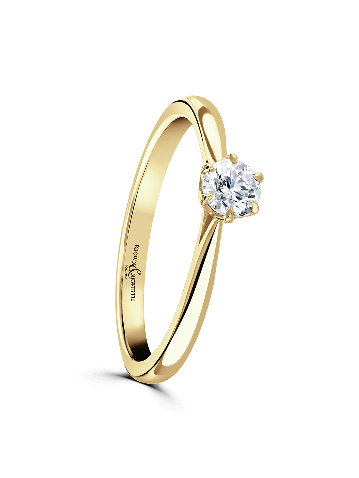 Brown & Newirth Delphine 0.25ct Brilliant Cut Diamond Solitaire Engagement Ring in 9ct Yellow Gold