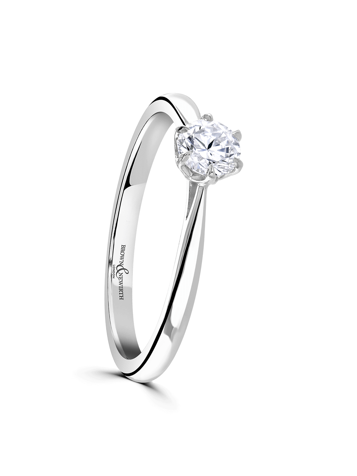 Brown & Newirth Delphine 0.33ct Brilliant Cut Certificated Diamond Solitaire Engagement Ring in Platinum