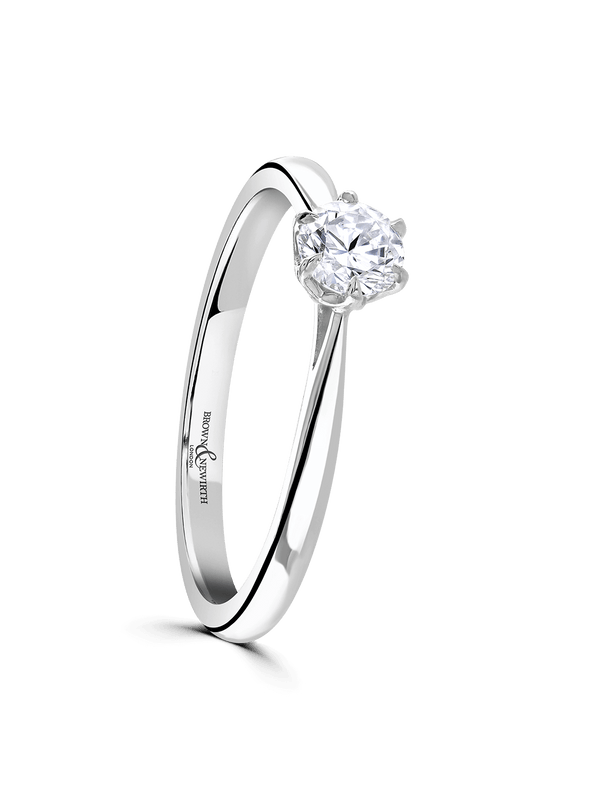 Brown & Newirth Delphine 0.33ct Brilliant Cut Certificated Diamond Solitaire Engagement Ring in Platinum