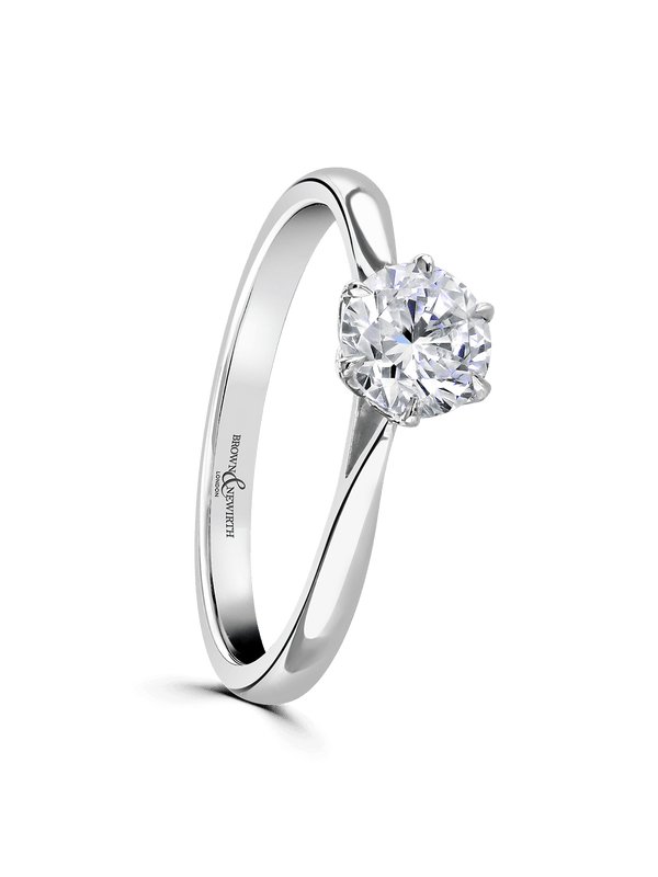 Brown & Newirth Delphine 0.75ct Brilliant Cut Certificated Diamond Solitaire Engagement Ring in Platinum