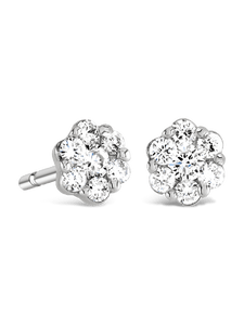 Brown & Newirth Bella 0.20ct Brilliant Cut Diamond Cluster Earrings in 9ct White Gold