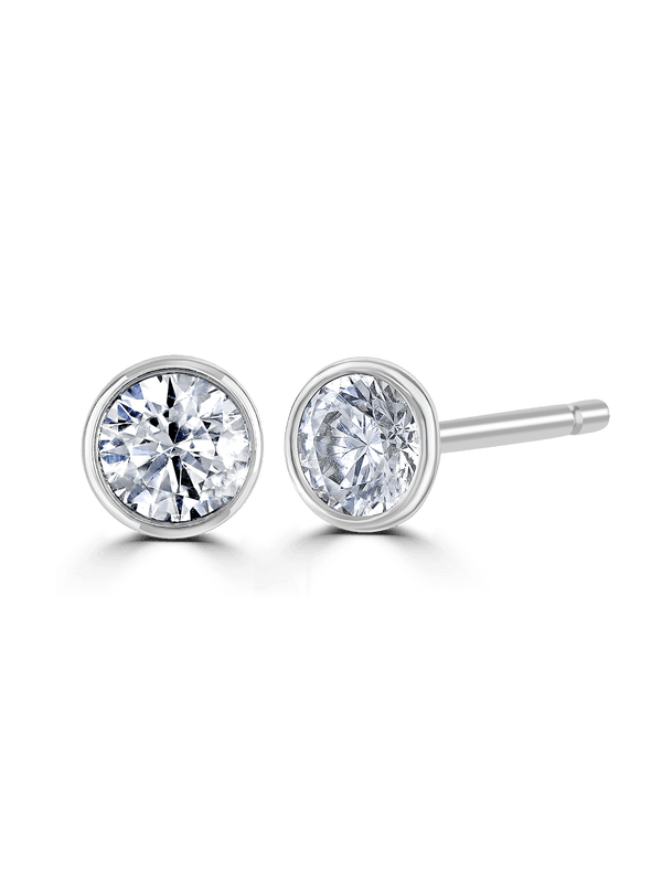 Brown & Newirth 0.50ct Brilliant Cut Solitaire Stud Earrings in 9ct White Gold