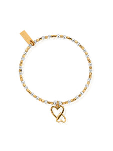 ChloBo Interlocking Love Heart Bracelet in Silver & Gold Plating GMBCFB1069