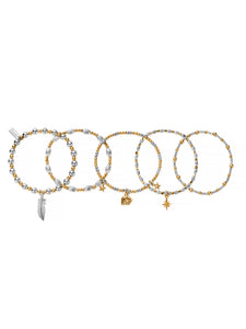 ChloBo Lucky Set of 5 Bracelets in Silver & Gold Plating GMBSTA5L