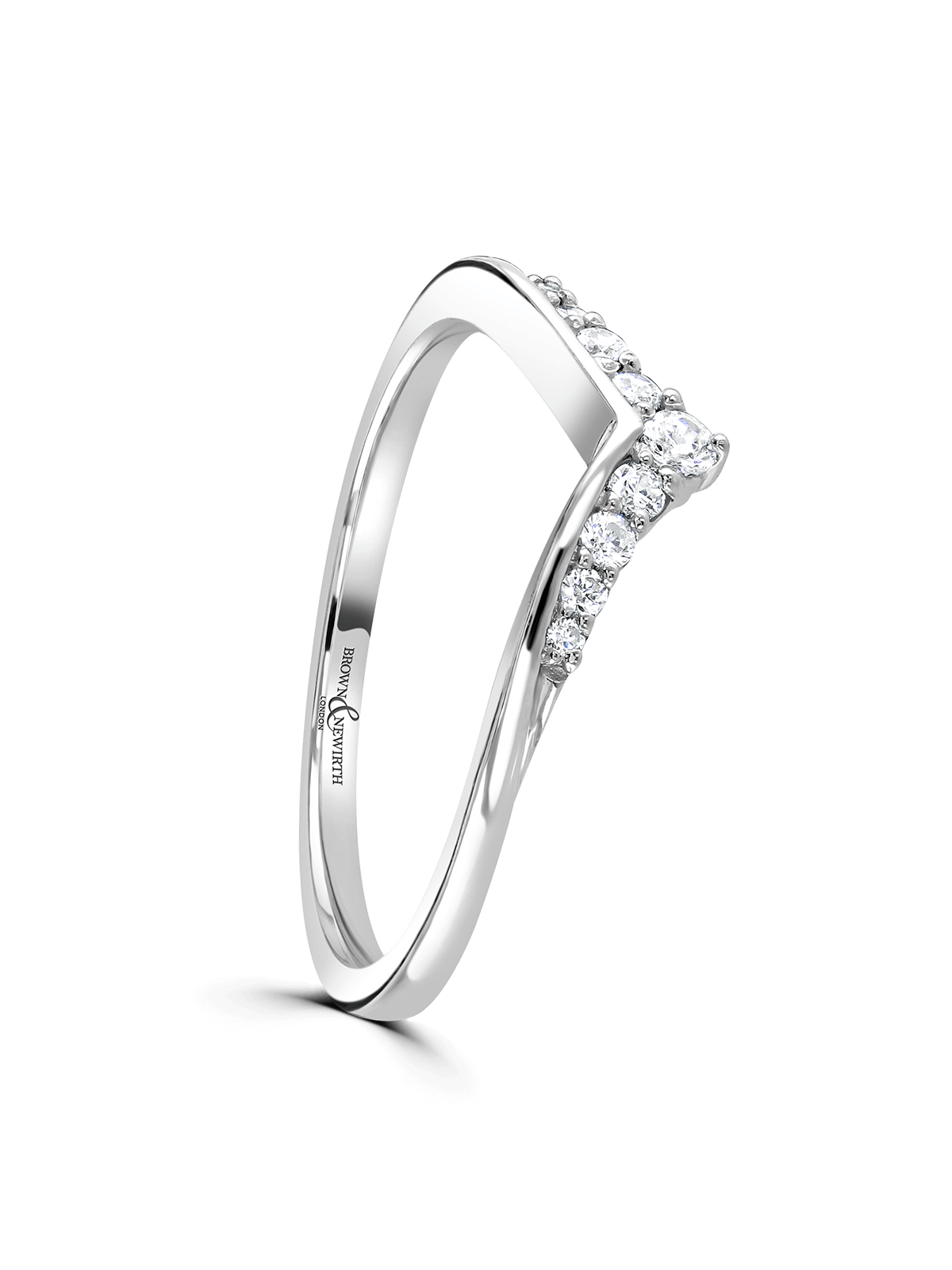 Diamond Set Platinum Wedding Ring 0.12ct Brilliant Cut