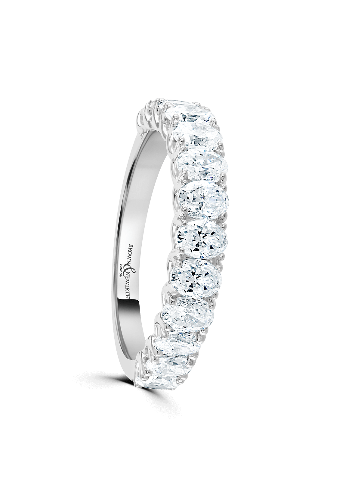 Diamond Set Platinum Wedding Ring 1.07ct Oval Cut